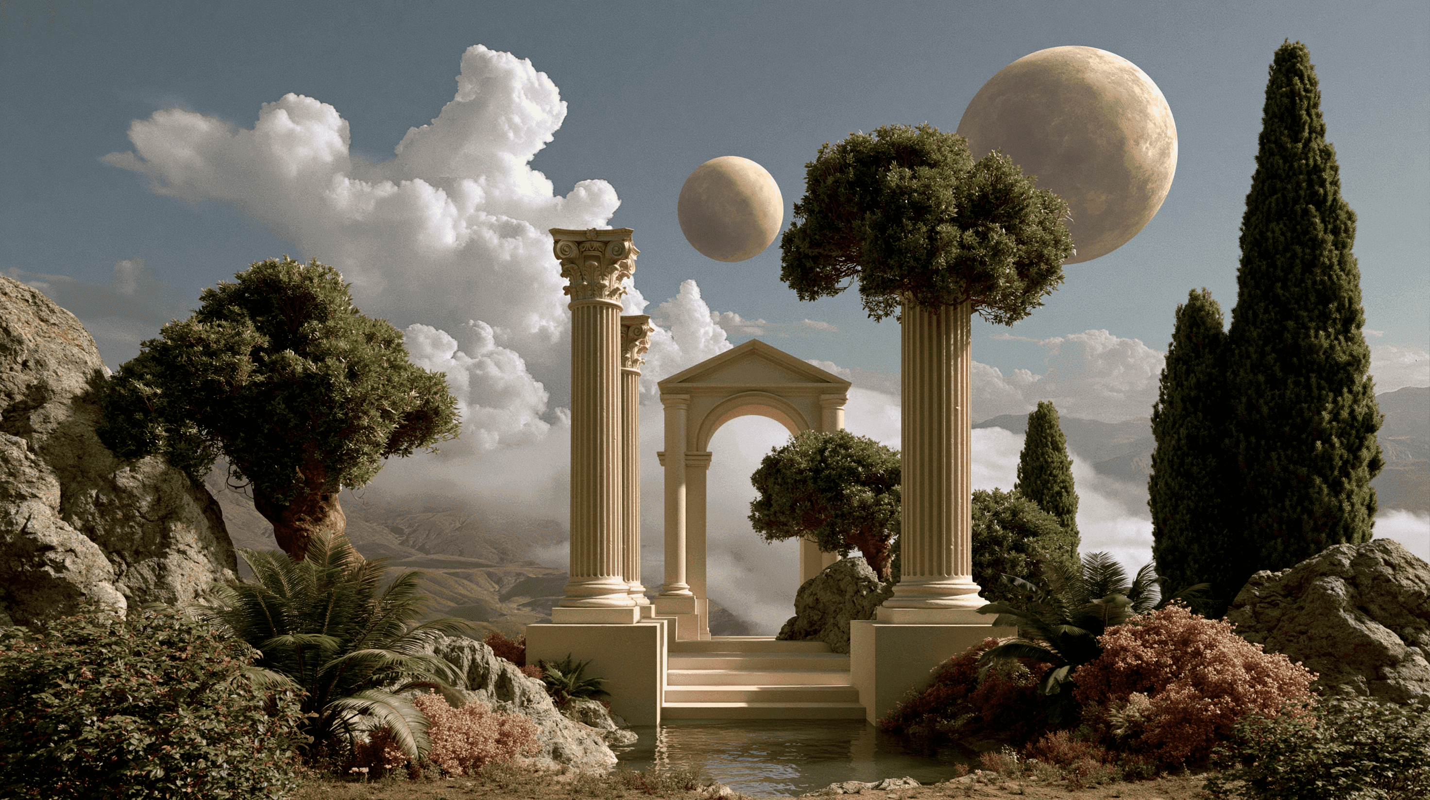 Surreal classical landscape by Manifesto